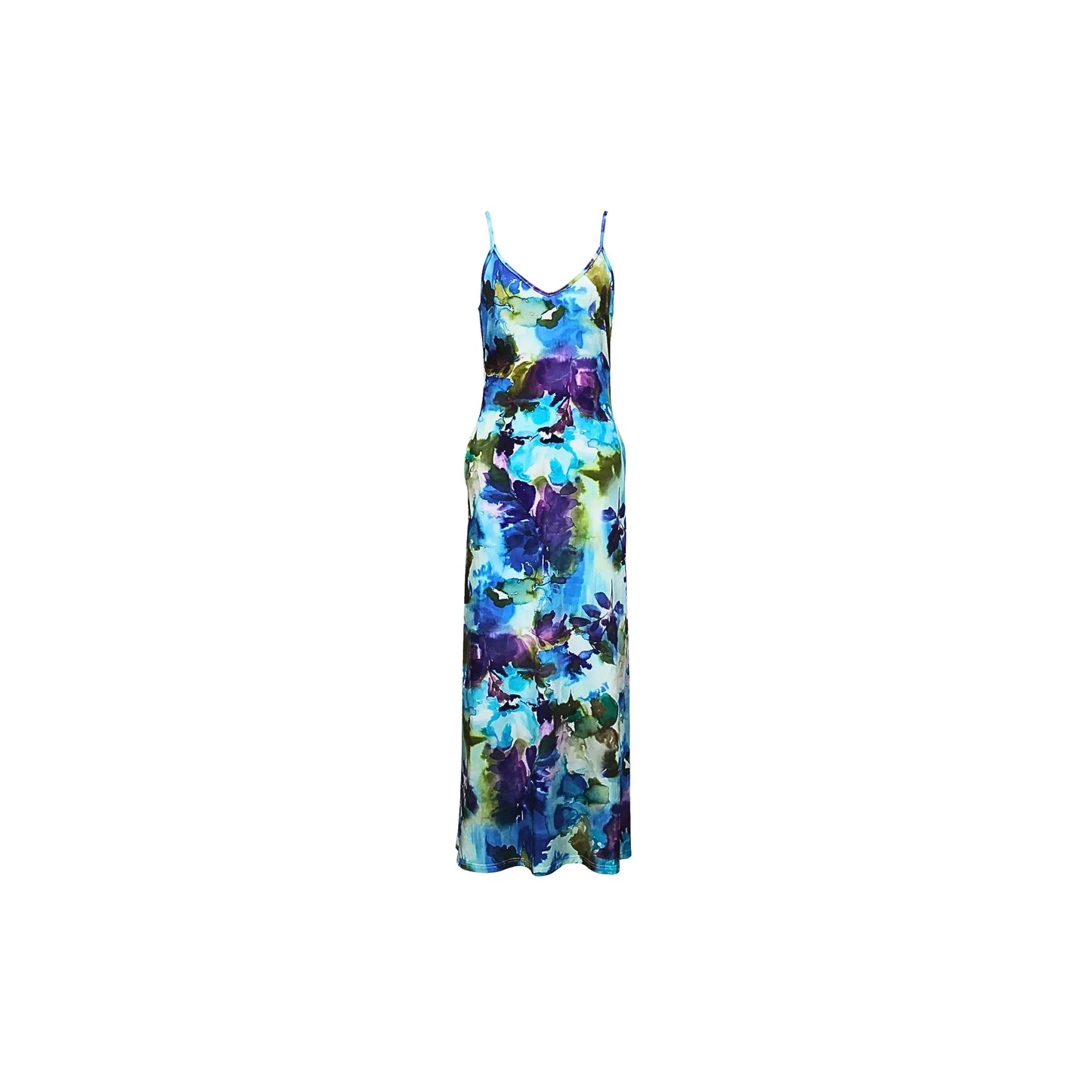 OceanBloom™ – Flowing Watercolour Maxi Summer Dress