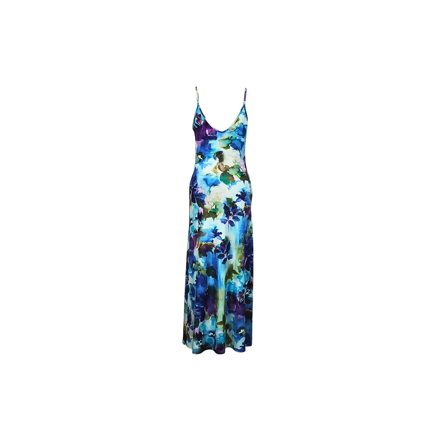 OceanBloom™ – Flowing Watercolour Maxi Summer Dress