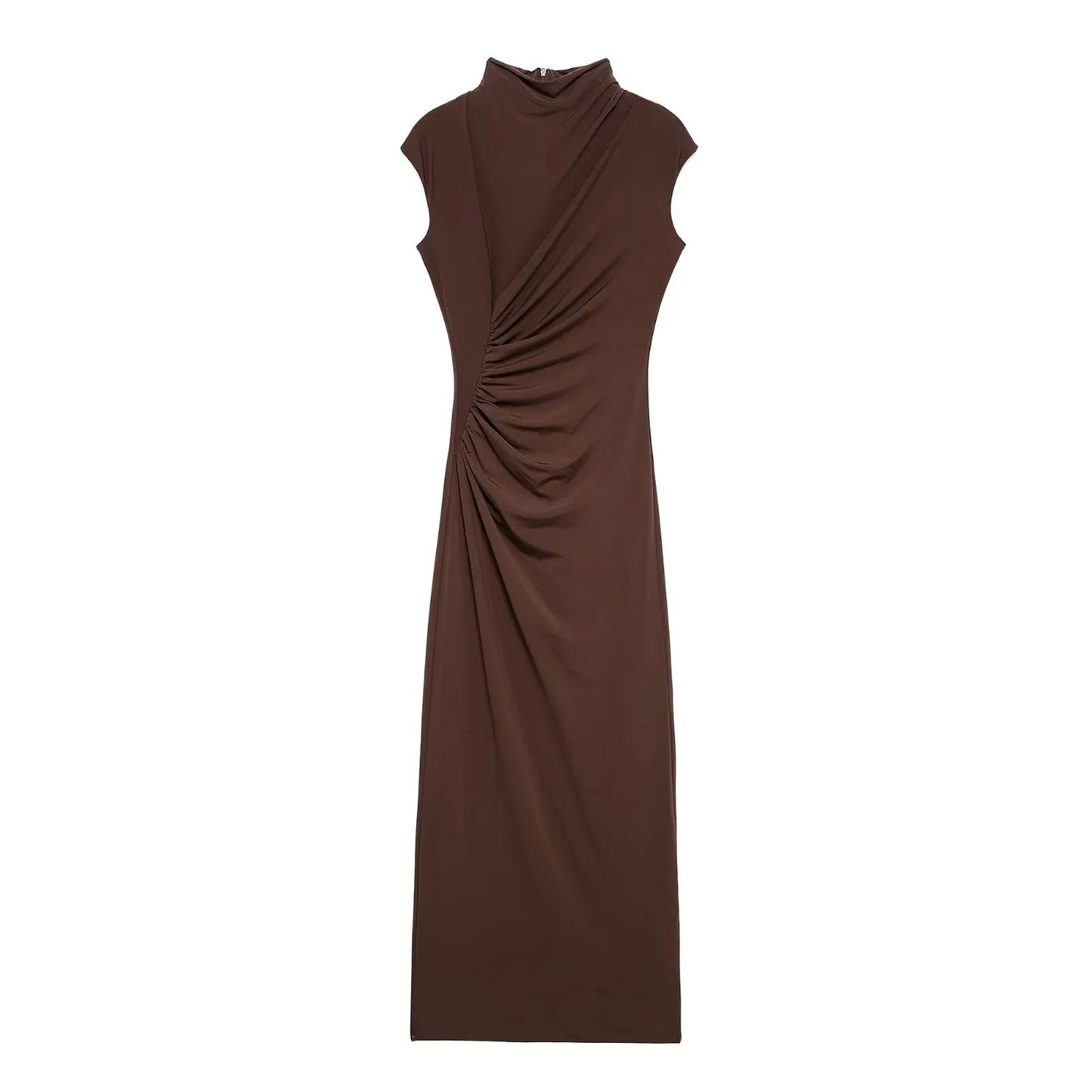Brown evening gown on a white background