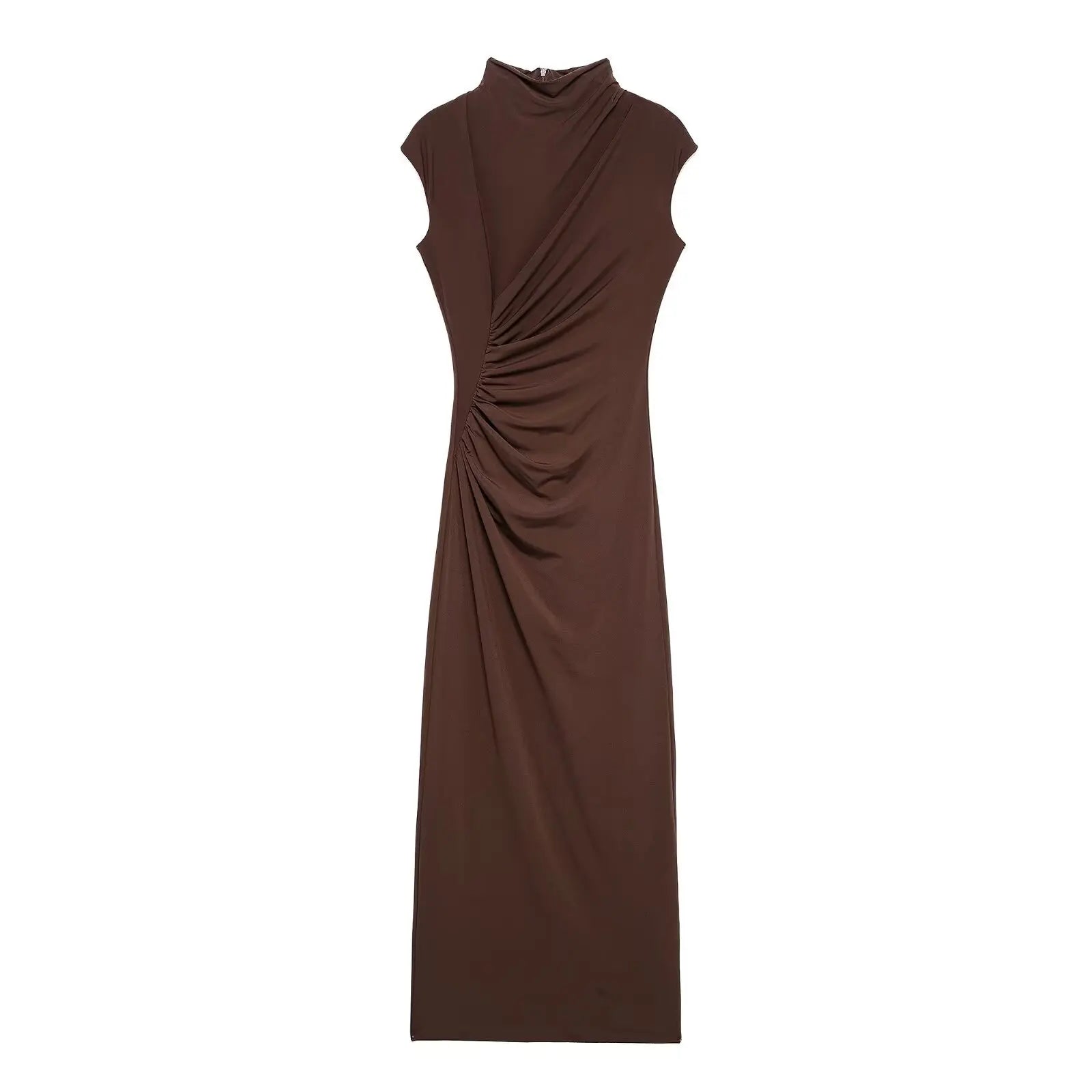 Brown evening gown on a white background
